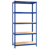 5-Layer Shelves 2 pcs Blue Steel&Engineered Wood 3154183