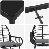 Garden Dining Set 5 pcs Black Poly Rattan 3380856