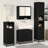 Bathroom Furniture Set 3 pcs Black Oak Engineered Wood 3402553