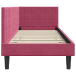 Corner Bed Frame with Headboard Wine red 80 x 200 cm Velvet 42016412