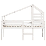 ZNTS High Sleeper Bed without Mattress White 90x200 cm Solid Wood Pine 3281978