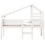 ZNTS High Sleeper Bed without Mattress White 90x200 cm Solid Wood Pine 3281978