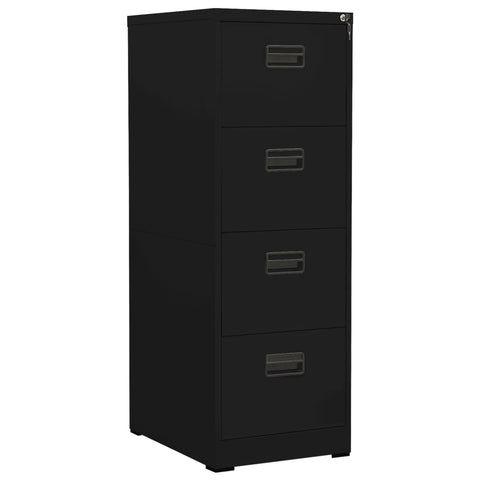 ZNTS Filing Cabinet Black 46x62x133 cm Steel 336280