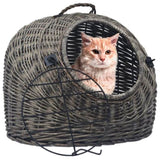 Cat Transporter Grey 60x45x45 cm Natural Willow 170906