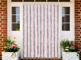 Fly Curtain Silver Grey and Pink 90x200 cm Chenille 377362