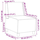 Modular Sofa Unit Armless 2 pcs Light Grey 55 x 74 x 82 cm 3399748