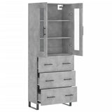 Highboard Concrete Grey 69.5x34x180 cm Engineered Wood 3198429