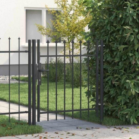 Fence Gate Grey 100 x 100 cm Powder coated steel 42008879