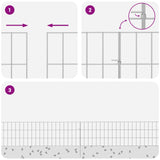 Garden Fence with Stakes 48 pcs 115 x 30 cm Mesh Silver 3438046