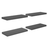ZNTS Floating Wall Shelves 4 pcs High Gloss Grey 60x23.5x3.8 cm MDF 323792