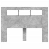 LED Headboard Concrete Grey 140x18.5x103.5 cm Engineered Wood 837347
