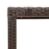 Garden Table with Glass Top Brown 90x90x75 cm Poly Rattan 365587