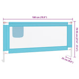 Toddler Safety Bed Rail Blue 180x25 cm Fabric 10213