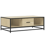 ZNTS Coffee Table Sonoma Oak 100x57x35 cm Engineered Wood and Metal 848760