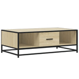 ZNTS Coffee Table Sonoma Oak 100x57x35 cm Engineered Wood and Metal 848760