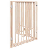 Dog Gate with Door Foldable 4 Panels 320 cm Poplar Wood 352179
