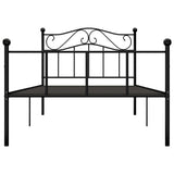 ZNTS 284524 Bed Frame without Mattress Black Metal 100x200 cm