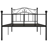 284524 Bed Frame without Mattress Black Metal 100x200 cm