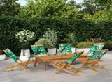 Folding Chairs 6 pcs Green Fabric and Solid Wood 3214650