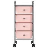 4-Drawer Mobile Storage Trolley Pink Plastic 320400