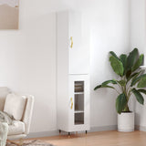 Highboard High Gloss White 34.5x34x180 cm Engineered Wood 3199027
