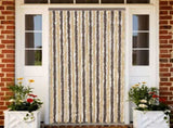 Fly Curtain Dark Brown and Beige 90x200 cm Chenille 377355