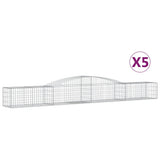 Arched Gabion Baskets 5 pcs 400x50x40/60 cm Galvanised Iron 3146960