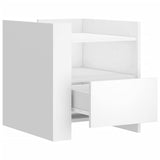 ZNTS Bedside Cabinet White 45x50x50 cm Engineered Wood 848276