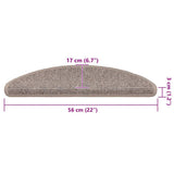 Stair Mats 15 pcs 56x17x3 cm Dark Beige Half Round 326896