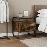 Bedside Cabinet Smoked Oak 40 x 39.5 x 40 cm Engineered Wood 8007675