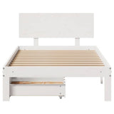 Bed Frame with Drawers without Mattress White 75x190 cm Small Single 3301969
