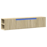 TV Wall Cabinet with LED Sonoma Oak 180x31x39.5 cm 3307956