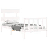 Bed Frame without Mattress White 90x200 cm Solid Wood Pine 3193257