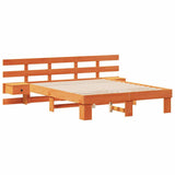 Bed Frame with Headboard Brown 140 x 200 cm Solid Pine Wood 3385690