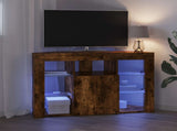 Corner LED TV Cabinet 100x40x68cm Smoked Oak Engineered Wood 889790
