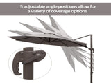 3m Cantilever Aluminium Frame Outdoor Garden Parasol Grey T3398P323914