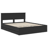 Bed Frame with Drawer Black 160 x 200 cm Engineer Wood 3410687