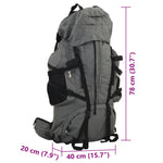 ZNTS Hiking Backpack Grey 80 L Oxford Fabric 4009968
