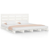 Bed Frame without Mattress White 180x200 cm Super King Solid Wood Pine 3120148