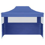 Professional Folding Party Tent with 3 Sidewalls 3x4 m Steel Blue 48890