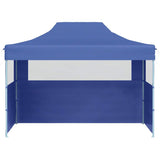 Professional Folding Party Tent with 3 Sidewalls 3x4 m Steel Blue 48890