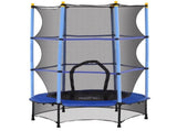 4.6FT/55" Kids Trampoline with Safety Enclosure, Outdoor Indoor Use, for Ages 3-10 Years, Blue T3398P348062
