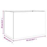 ZNTS Planter White 62x40x39 cm Steel 841596