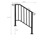 Matte Black Outdoor 2-Step Iron Handrail 88454431