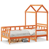 Day Bed with Roof without Mattress Wax Brown 90x200 cm Solid Wood 3282236