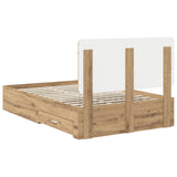 Bed Frame with Drawer Artisan Oak 120 x 200 cm Engineered Wood 3412809