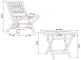 5 Piece Folding Garden Bistro Set Natural Solid Teak Wood 3434089