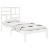 Bed Frame White Solid Pine Wood, Plywood Small Single Durable 3105911