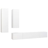 4 Piece TV Cabinet Set White Engineered Wood 3078733