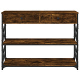 Console Table Smoked Oak 100x28x75 cm Engineered Wood 834192